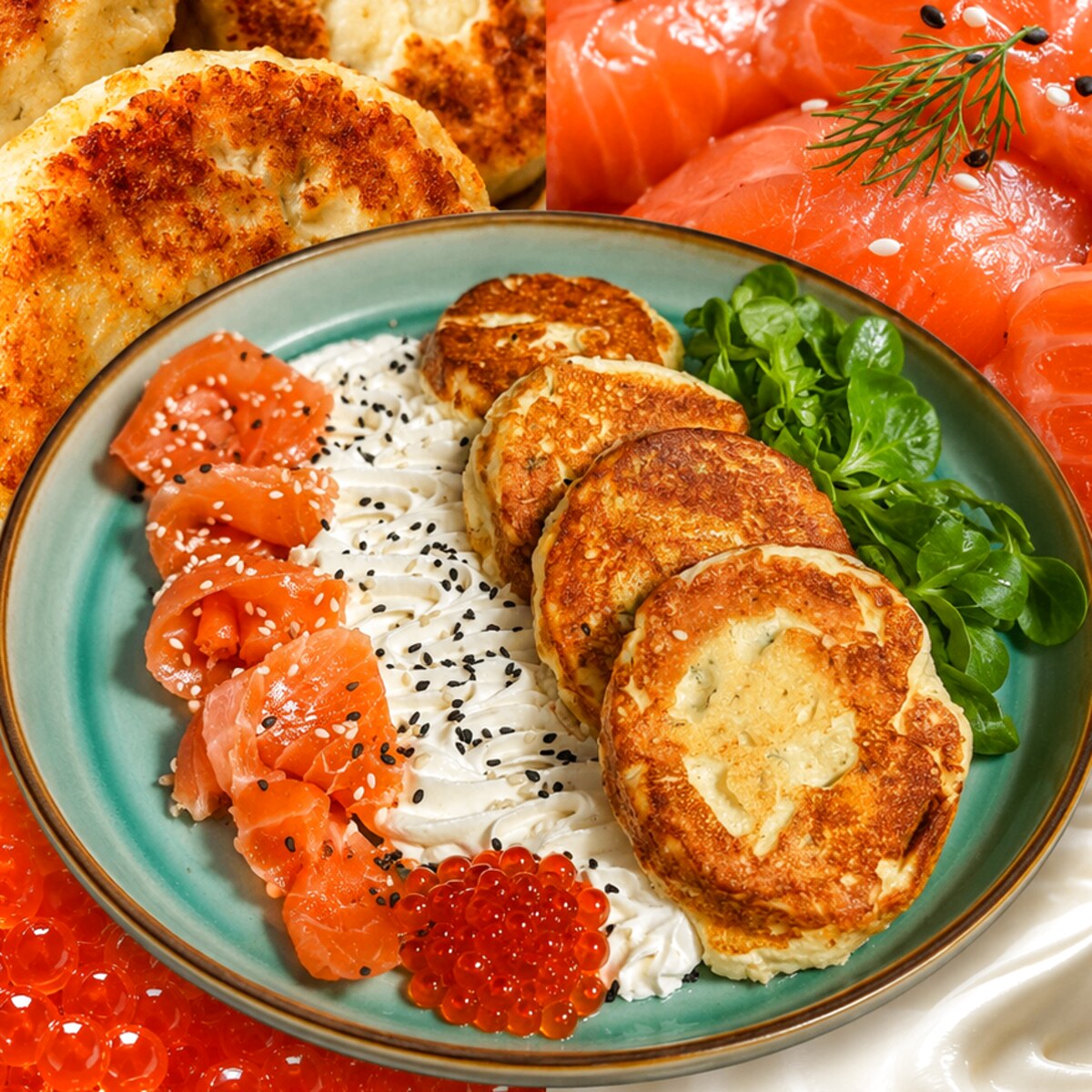 Slané Syrnyky s lososem Gravlax