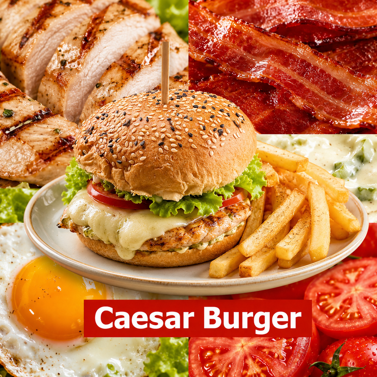 Caesar burger s kuřecím